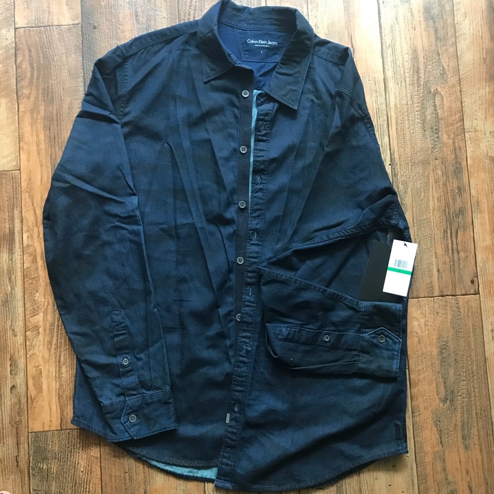 Calvin Klein Navy button up.